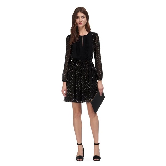 Whistles Eva Gold Fleck Dress - Picture 1 of 14